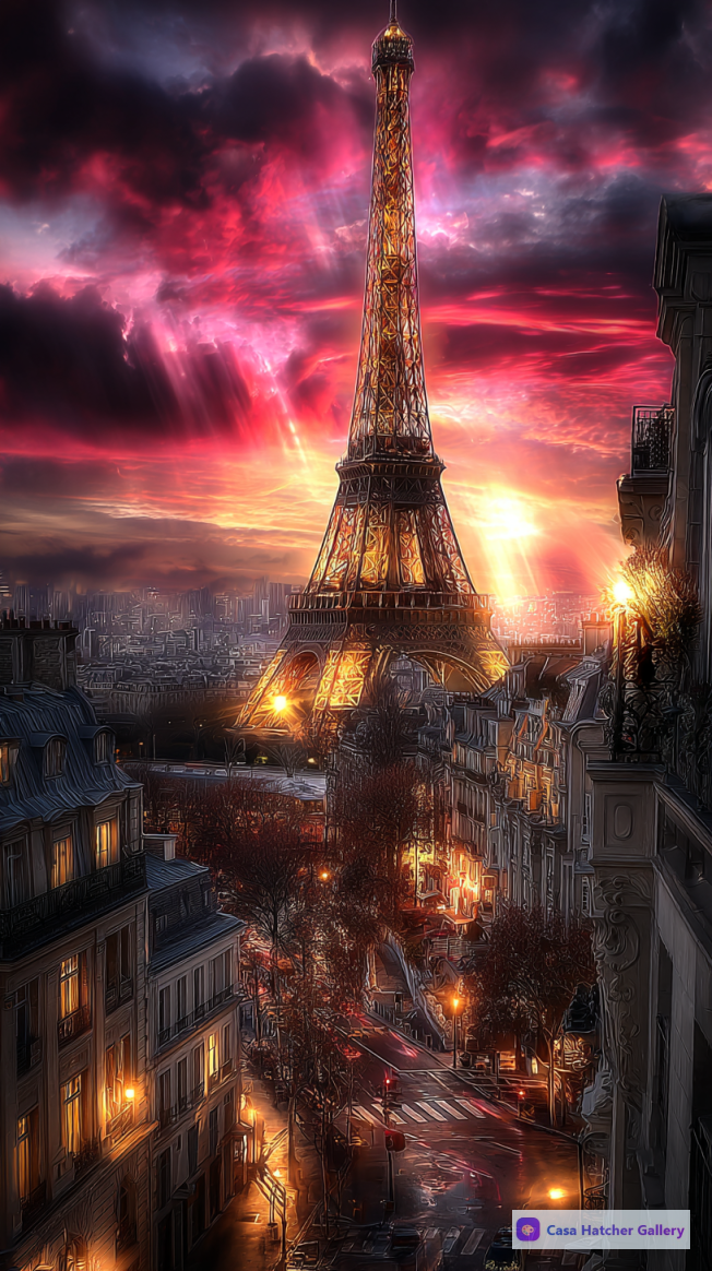 A Fiery Sky Over Paris