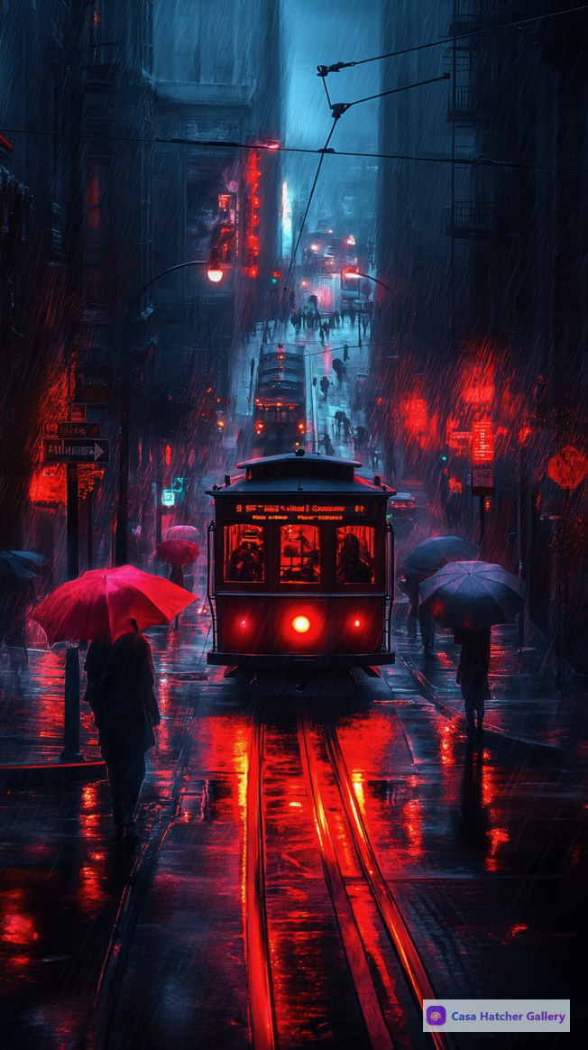 Nocturnal Rainy Cityscape