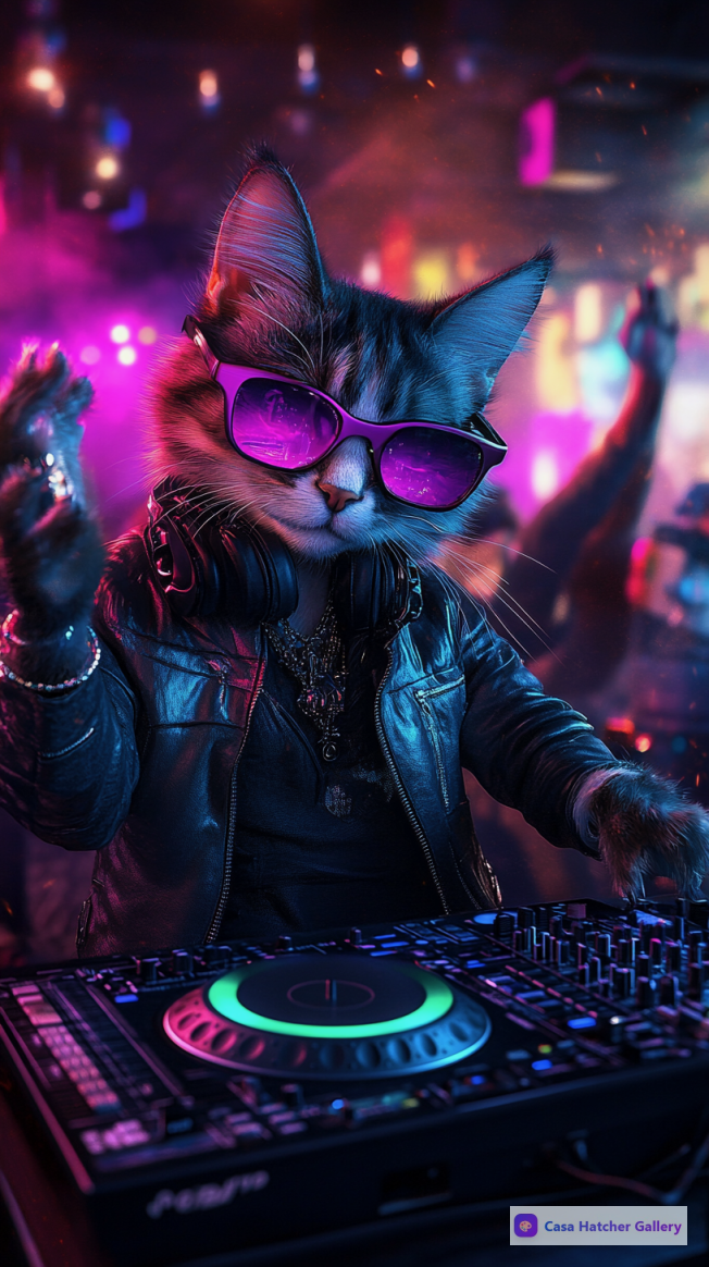 Futuristic Feline DJ